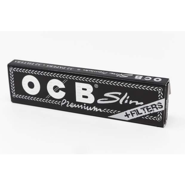 OCB Premium Slim + Tips Schwarz